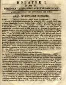 Dziennik Urzędowy Gubernii Radomskiej, 1852, nr 47, dod. I