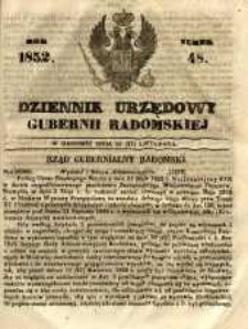 Dziennik Urzędowy Gubernii Radomskiej, 1852, nr 48