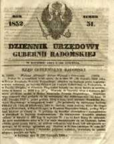 Dziennik Urzędowy Gubernii Radomskiej, 1852, nr 51