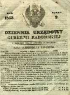 Dziennik Urzędowy Gubernii Radomskiej, 1853, nr 2