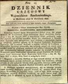 Dziennik Urzędowy Województwa Sandomierskiego, 1827, nr 14
