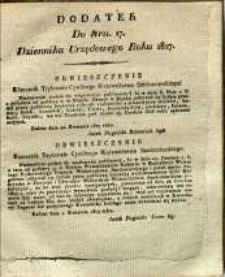 Dziennik Urzędowy Województwa Sandomierskiego, 1827, nr 17, dod.