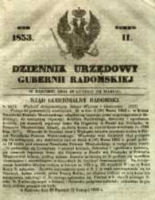 Dziennik Urzędowy Gubernii Radomskiej, 1853, nr 11