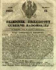 Dziennik Urzędowy Gubernii Radomskiej, 1853, nr 15