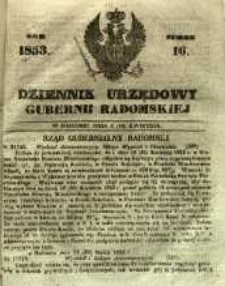 Dziennik Urzędowy Gubernii Radomskiej, 1853, nr 16