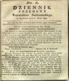 Dziennik Urzędowy Województwa Sandomierskiego, 1827, nr 18