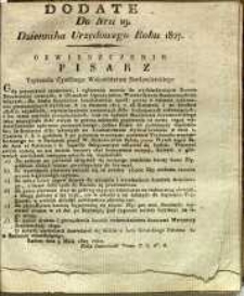 Dziennik Urzędowy Województwa Sandomierskiego, 1827, nr 19, dod.