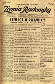 Ziemia Radomska, 1933, R. 6, nr 136