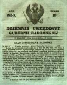 Dziennik Urzędowy Gubernii Radomskiej, 1853, nr 19