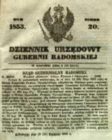 Dziennik Urzędowy Gubernii Radomskiej, 1853, nr 20