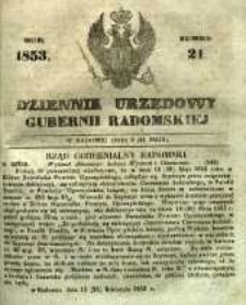 Dziennik Urzędowy Gubernii Radomskiej, 1853, nr 21