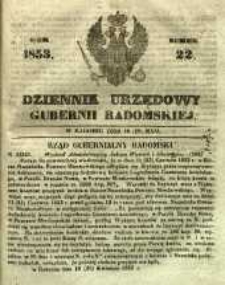Dziennik Urzędowy Gubernii Radomskiej, 1853, nr 22