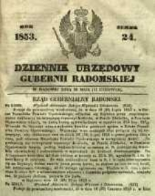 Dziennik Urzędowy Gubernii Radomskiej, 1853, nr 24