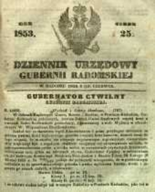 Dziennik Urzędowy Gubernii Radomskiej, 1853, nr 25