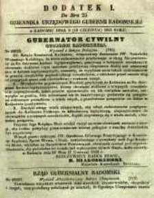 Dziennik Urzędowy Gubernii Radomskiej, 1853, nr 25, dod. I