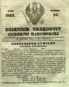 Dziennik Urzędowy Gubernii Radomskiej, 1853, nr 26