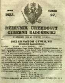 Dziennik Urzędowy Gubernii Radomskiej, 1853, nr 27