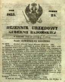 Dziennik Urzędowy Gubernii Radomskiej, 1853, nr 28