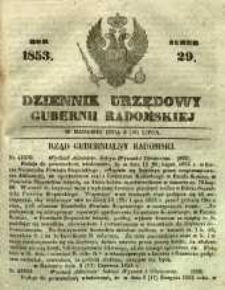 Dziennik Urzędowy Gubernii Radomskiej, 1853, nr 29