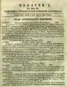 Dziennik Urzędowy Gubernii Radomskiej, 1853, nr 29, dod. I