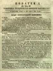 Dziennik Urzędowy Gubernii Radomskiej, 1853, nr 30, dod. I