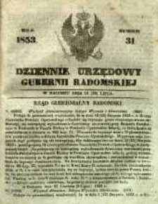 Dziennik Urzędowy Gubernii Radomskiej, 1853, nr 31
