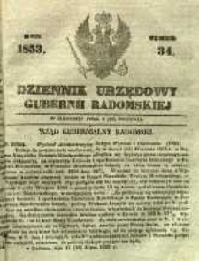 Dziennik Urzędowy Gubernii Radomskiej, 1853, nr 34