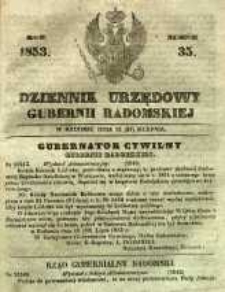Dziennik Urzędowy Gubernii Radomskiej, 1853, nr 35