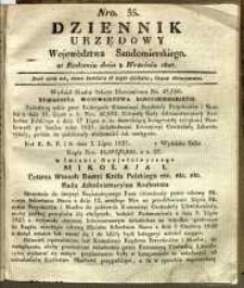 Dziennik Urzędowy Województwa Sandomierskiego, 1827, nr 35