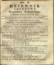 Dziennik Urzędowy Województwa Sandomierskiego, 1827, nr 38