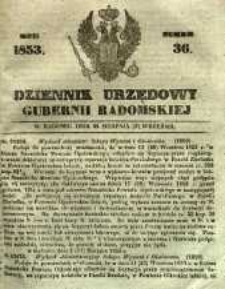 Dziennik Urzędowy Gubernii Radomskiej, 1853, nr 36