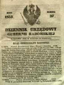 Dziennik Urzędowy Gubernii Radomskiej, 1853, nr 37