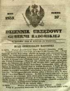 Dziennik Urzędowy Gubernii Radomskiej, 1853, nr 37