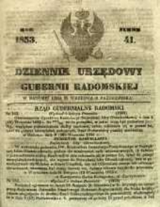 Dziennik Urzędowy Gubernii Radomskiej, 1853, nr 41
