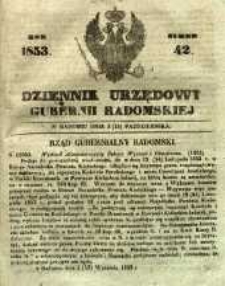 Dziennik Urzędowy Gubernii Radomskiej, 1853, nr 42