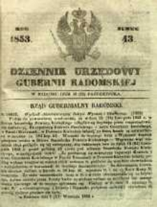 Dziennik Urzędowy Gubernii Radomskiej, 1853, nr 43