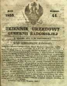 Dziennik Urzędowy Gubernii Radomskiej, 1853, nr 44
