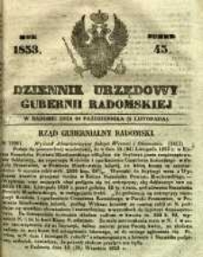 Dziennik Urzędowy Gubernii Radomskiej, 1853, nr 45