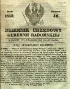 Dziennik Urzędowy Gubernii Radomskiej, 1853, nr 46