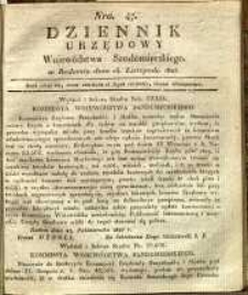 Dziennik Urzędowy Województwa Sandomierskiego, 1827, nr 47