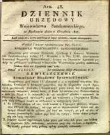 Dziennik Urzędowy Województwa Sandomierskiego, 1827, nr 48