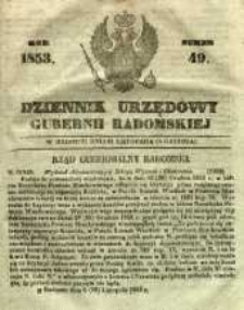Dziennik Urzędowy Gubernii Radomskiej, 1853, nr 49