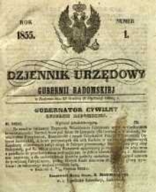 Dziennik Urzędowy Gubernii Radomskiej, 1855, nr 1