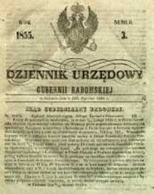 Dziennik Urzędowy Gubernii Radomskiej, 1855, nr 3
