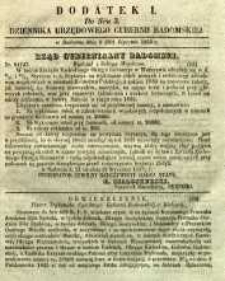 Dziennik Urzędowy Gubernii Radomskiej, 1855, nr 3, dod. I