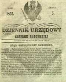 Dziennik Urzędowy Gubernii Radomskiej, 1855, nr 5