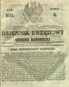 Dziennik Urzędowy Gubernii Radomskiej, 1855, nr 6