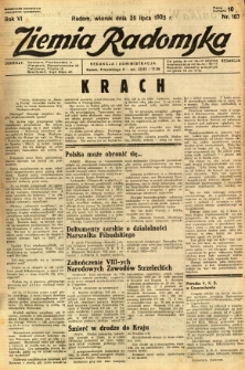 Ziemia Radomska, 1933, R. 6, nr 167