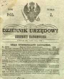 Dziennik Urzędowy Gubernii Radomskiej, 1855, nr 7