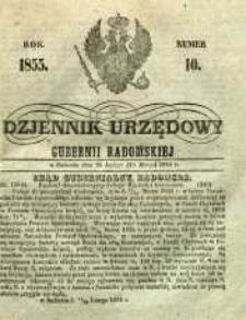 Dziennik Urzędowy Gubernii Radomskiej, 1855, nr 10